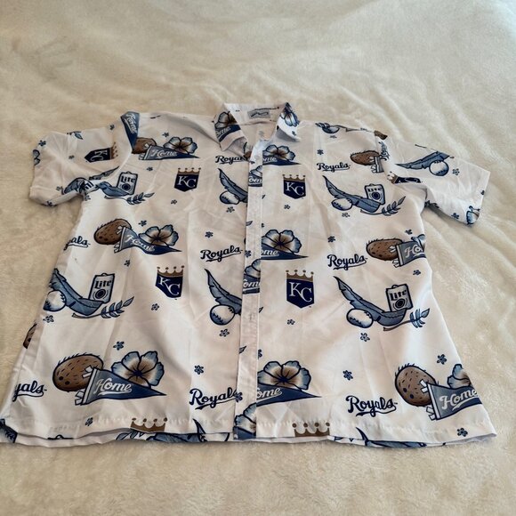 BWM Global Kansas City Royals Hawaiian Button Down Shirt Size XL - Picture 1 of 12